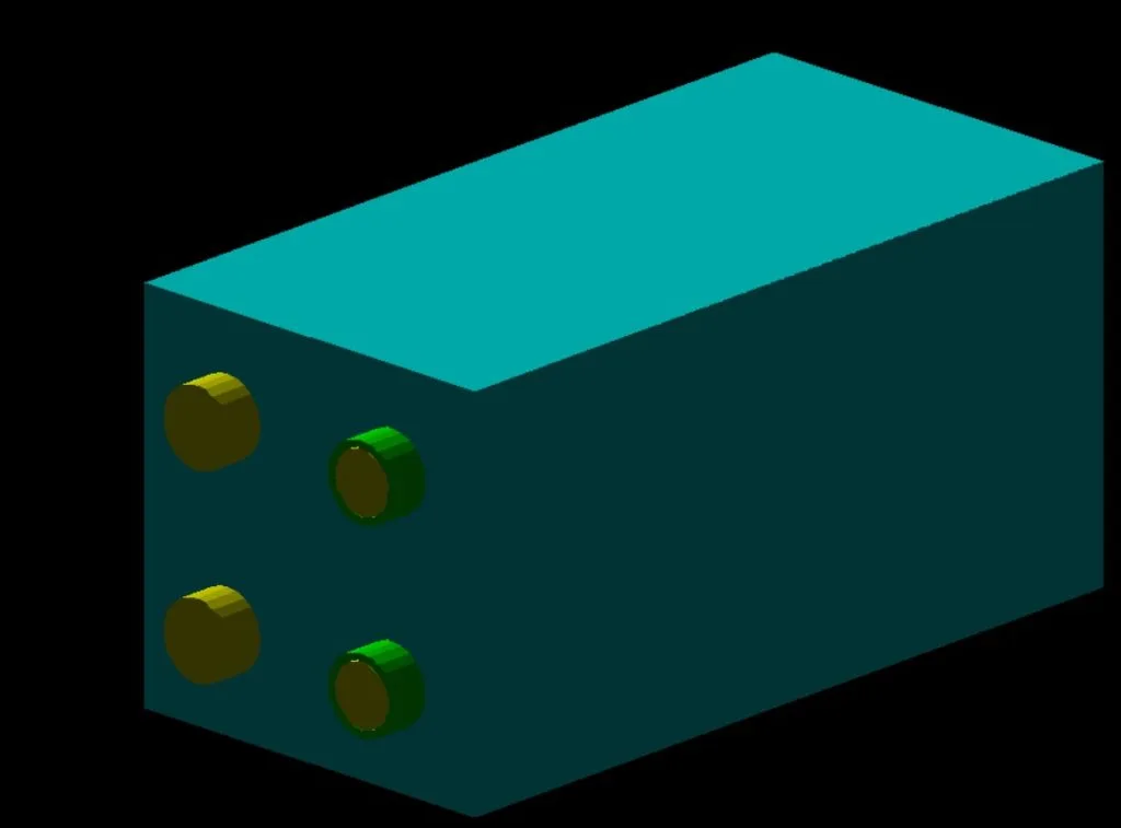 The concrete block was rotated 90° along the vertical axis